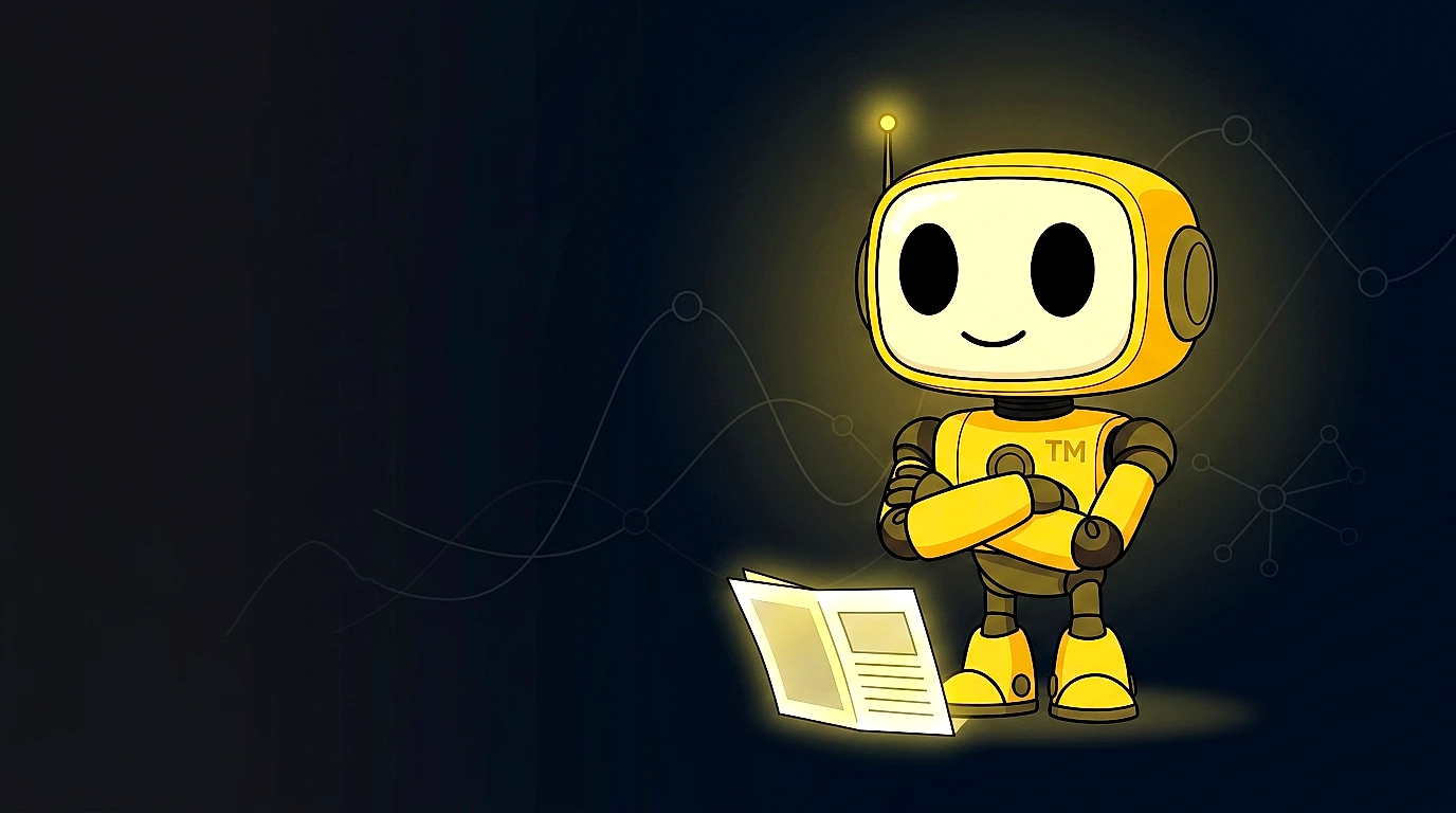 TMAI mascot in Token Metrics line-art style